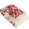 Ullplädar<Arvidssons textil Leksand röd ullpläd 130x170cm – dalahästar i 100% ull