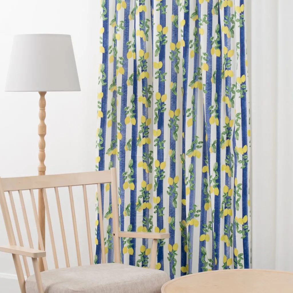 Gardiner Mönstrade<Nordisk Textil Lemon stripe gardiner
