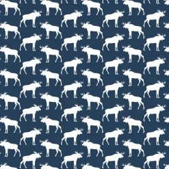 Gardintyger Mönstrade|Arvidssons Textil<Arvidssons textil Älg mörkblå tyg