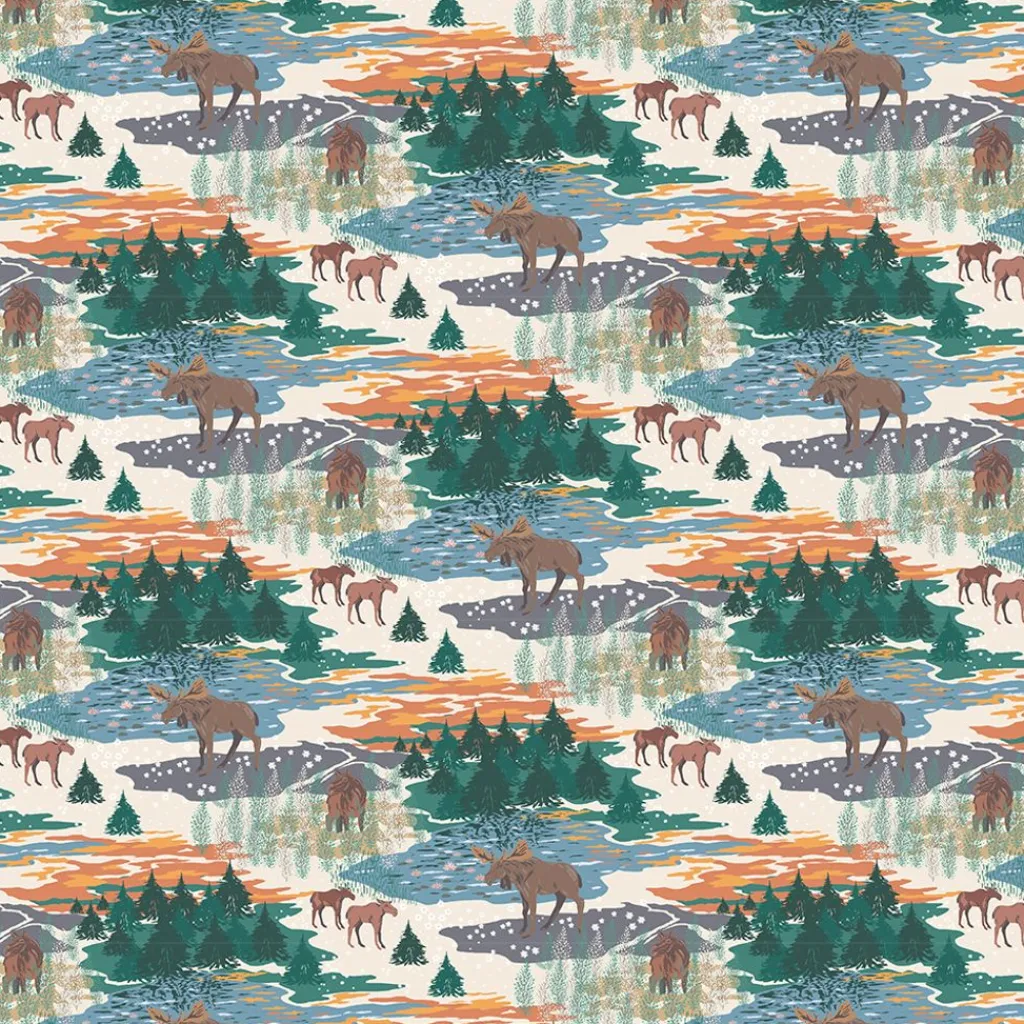 Bordsduk<Arvidssons textil Älgrike beige/grön - bordsduk