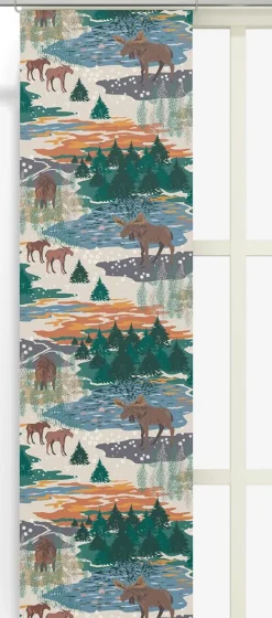 Panelgardiner<Arvidssons textil Älgrike beige/grön - panelgardiner