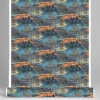 Gardintyger Mönstrade|Arvidssons Textil<Arvidssons textil Älgrike brun/orange - tyg med älgar och Skog i höstiga färger