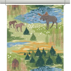 Panelgardiner<Arvidssons textil Älgrike grön panelgardiner