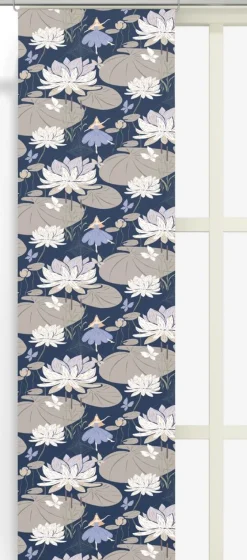 Panelgardiner<Arvidssons textil Lily blå-beige panelgardiner