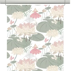 Panelgardiner<Arvidssons textil Lily rosa-grön panelgardiner