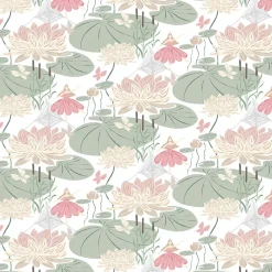 Gardintyger Mönstrade|Arvidssons Textil<Arvidssons textil Lily rosa-grön tyg