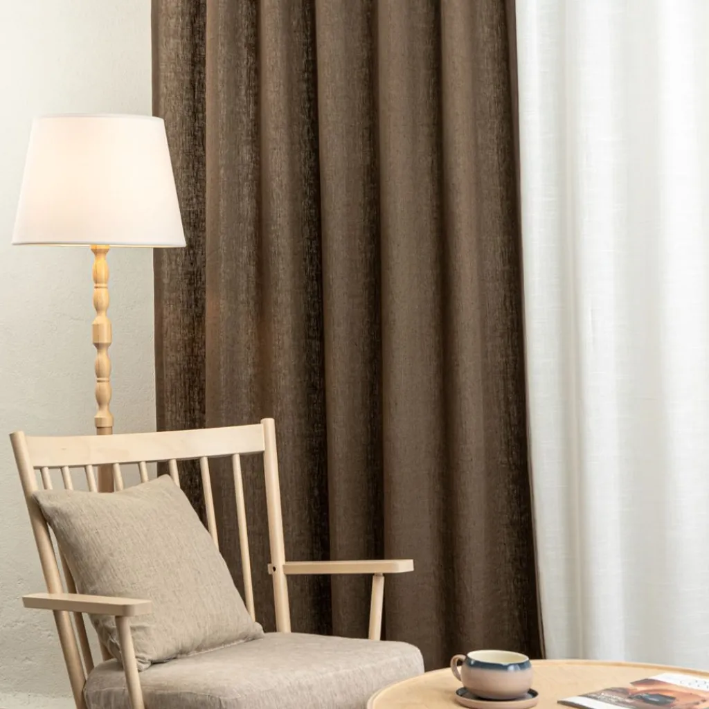 Linnetyger|Linnegardiner<Nordisk Textil Linnegardiner Verone Brun