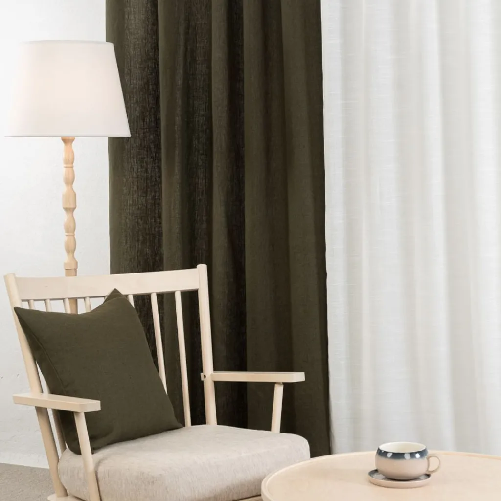 Linnetyger|Linnegardiner<Nordisk Textil Linnegardiner Verone Grön