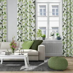 Arvidssons Textil|Gardintyger Mönstrade<Arvidssons textil Liv grön tyg