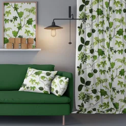 Arvidssons Textil|Gardintyger Mönstrade<Arvidssons textil Liv grön tyg