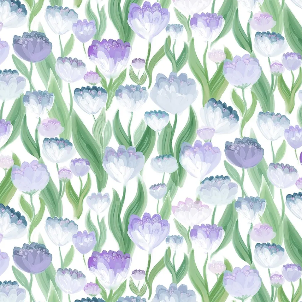 Gardintyger Mönstrade|Arvidssons Textil<Arvidssons textil Ljuvligt blå – blommigt tyg i mjuka blå och lila toner
