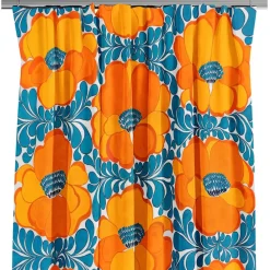 Gardiner Mönstrade<Arvidssons textil Love blå-orange gardiner