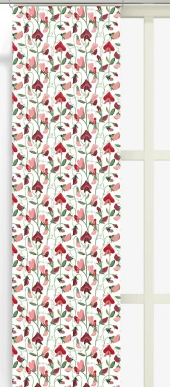 Panelgardiner<Arvidssons textil Luktärt röd panelgardiner