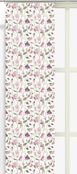 Panelgardiner<Arvidssons textil Luktärt rosa panelgardiner