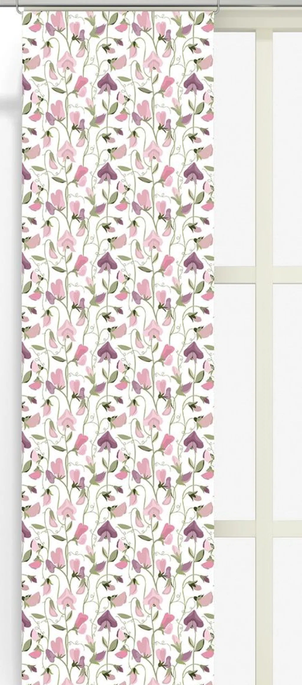 Panelgardiner<Arvidssons textil Luktärt rosa panelgardiner