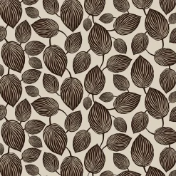 Gardintyger Mönstrade|Arvidssons Textil<Arvidssons textil Lyckans blad brun tyg
