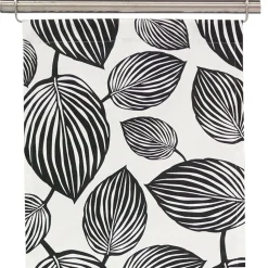 Panelgardiner<Arvidssons textil Lyckans blad vit-svart panelgardiner