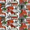 Gardintyger Mönstrade|Arvidssons Textil<Arvidssons textil Lyckeby blommar röd-grön tyg