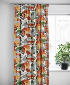Gardintyger Mönstrade|Arvidssons Textil<Arvidssons textil Lyckeby blommar röd-gul tyg