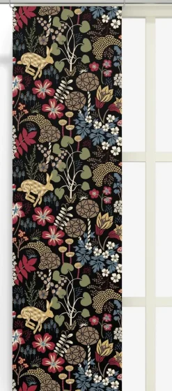 Panelgardiner<Arvidssons textil Lyckeflykt röd-brun panelgardiner