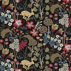 Gardintyger Mönstrade|Arvidssons Textil<Arvidssons textil Lyckeflykt röd-brun tyg