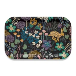 Brickor<Arvidssons textil Lyckeflykt svart bricka 33x21cm