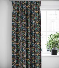 Gardiner Mönstrade<Arvidssons textil Lyckeflykt svart gardiner