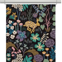 Panelgardiner<Arvidssons textil Lyckeflykt svart panelgardiner