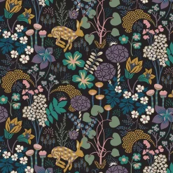 Gardintyger Mönstrade|Arvidssons Textil<Arvidssons textil Lyckeflykt svart tyg