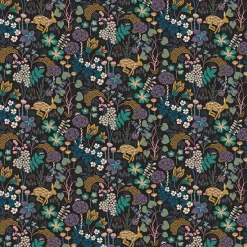 Gardintyger Mönstrade|Arvidssons Textil<Arvidssons textil Lyckeflykt svart tyg