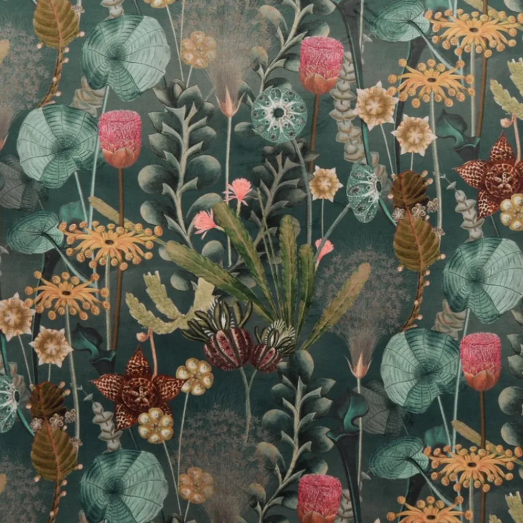 Gardintyger Mönstrade|Sammetstyger< Lyx sammet Tropical Exotic Paradise