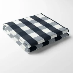 Bordsduk<Nordisk Textil Marinblå storrutig bordsduk Newton