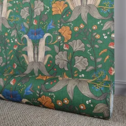 Gardintyger Mönstrade<Nordisk Textil Megara grön tyg