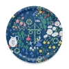 Brickor<Arvidssons textil Midsommardans blå stor rund bricka Ø38cm