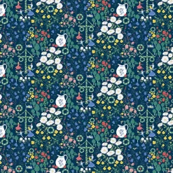 Gardintyger Mönstrade|Arvidssons Textil<Arvidssons textil Midsommardans blå tyg