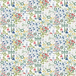 Gardintyger Mönstrade|Arvidssons Textil<Arvidssons textil Midsommardans vit tyg