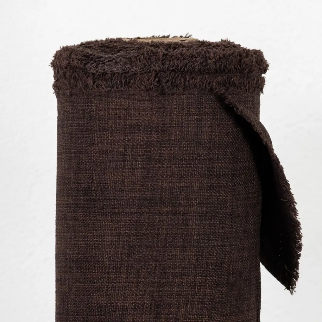 Gardintyger Enfärgade<Nordisk Textil Milo brun gardintyg - Stilrent med fin struktur