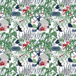 Gardintyger Mönstrade|Arvidssons Textil<Arvidssons textil Mimers brunn grön tyg