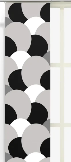 Panelgardiner<Arvidssons textil Månväven svart panelgardiner