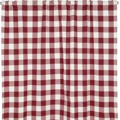 Julgardiner|Julgardiner<Fondaco Moa röd rutiga gardiner i återvunnet material 140x250cm