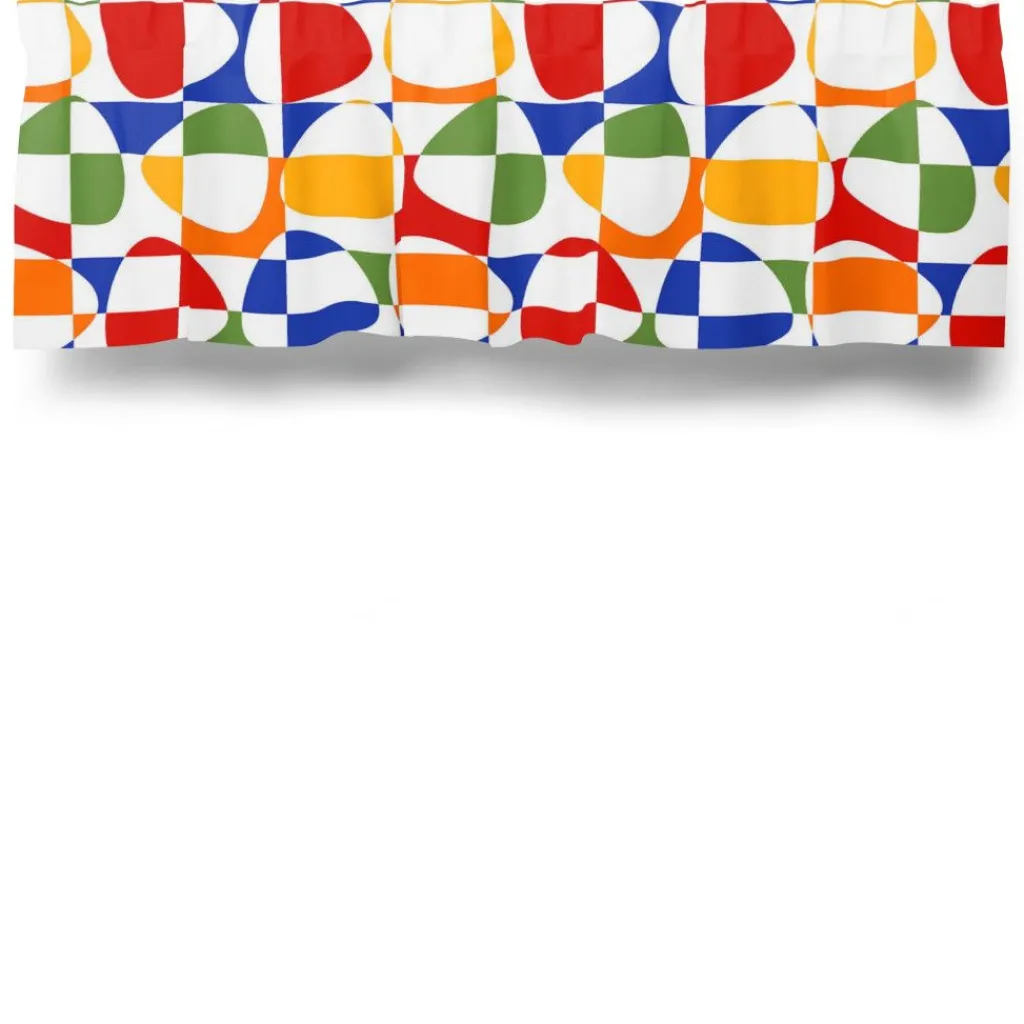 Gardinkappor Mönstrade|Rea Gardiner<Arvidssons textil Mosaik multi gardinkappa metervara