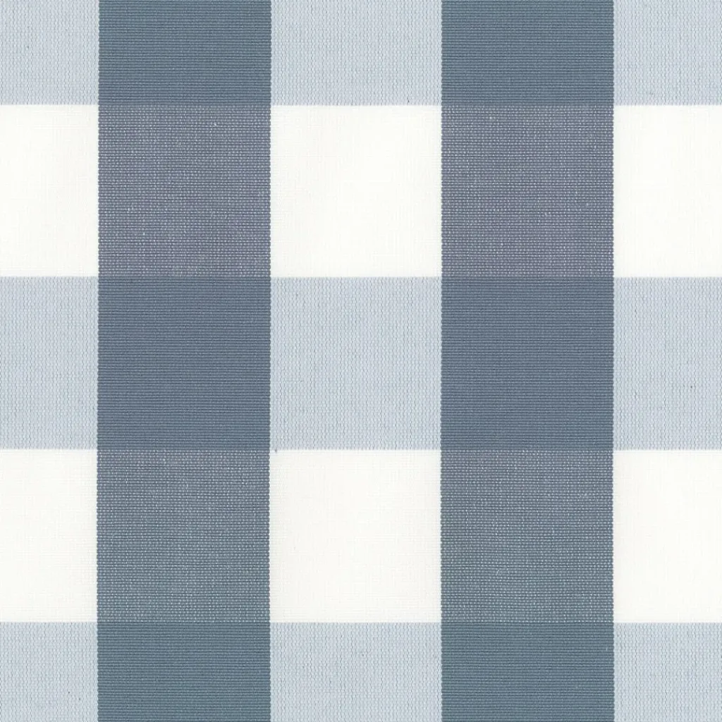Rutiga Möbeltyger|Rutor & Ränder<Nordisk Textil Newton duvblå-vit storrutigt tyg
