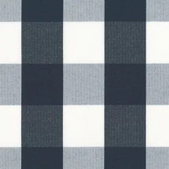 Rutiga Möbeltyger|Rutor & Ränder<Nordisk Textil Newton marinblå-vit storrutigt tyg