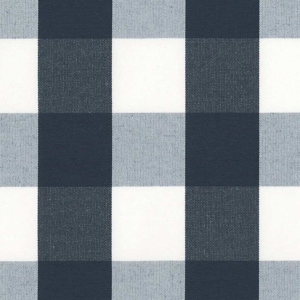 Rutiga Möbeltyger|Rutor & Ränder<Nordisk Textil Newton marinblå-vit storrutigt tyg