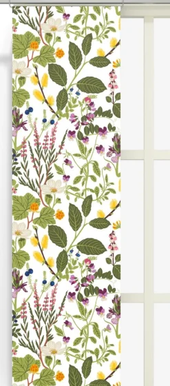 Panelgardiner<Arvidssons textil Ångermanland panelgardiner med botaniskt mönster