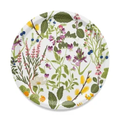 Brickor<Arvidssons textil Ångermanland rund bricka – Inspirerad av svensk flora