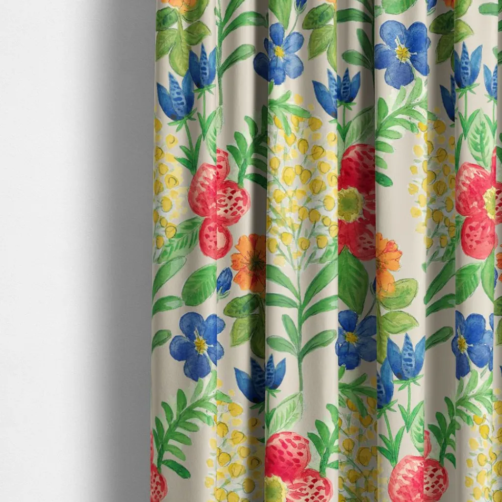Gardintyger Mönstrade|Arvidssons Textil<Arvidssons textil Ängsdröm beige-multi tyg
