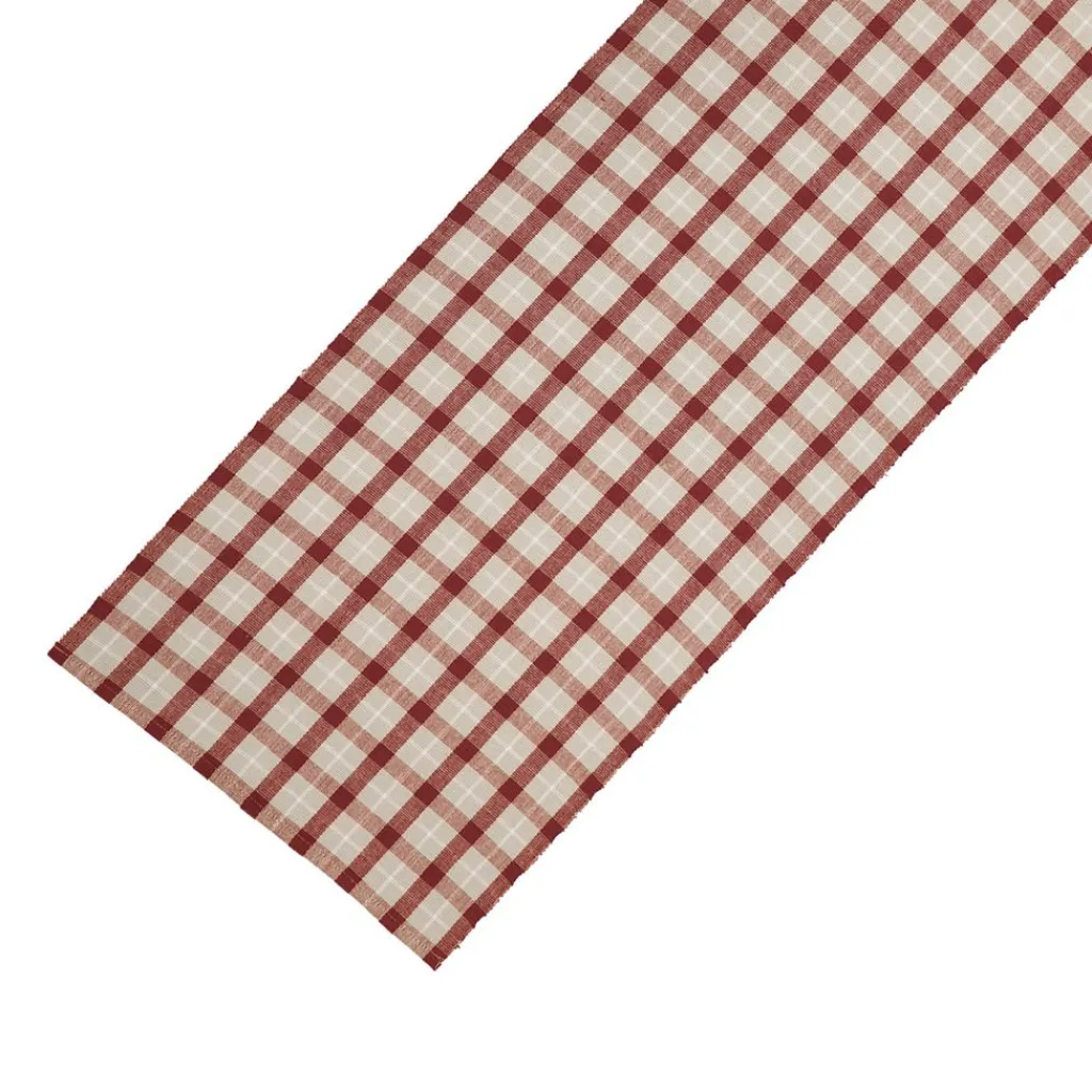 Bordslöpare<Redlunds Nils röd löpare 35x120 cm - Röd rutig löpare som lyfter dukningen året om
