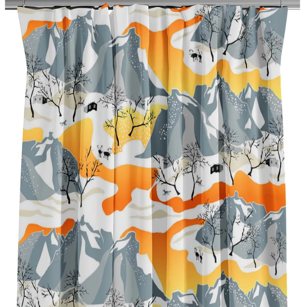 Gardiner Mönstrade<Arvidssons textil Norrland orange gardiner