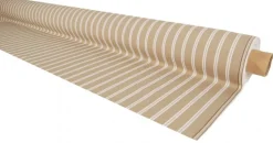 Randiga Möbeltyger|Rutor & Ränder<Nordisk Textil Norwich beige tyg med vita ränder
